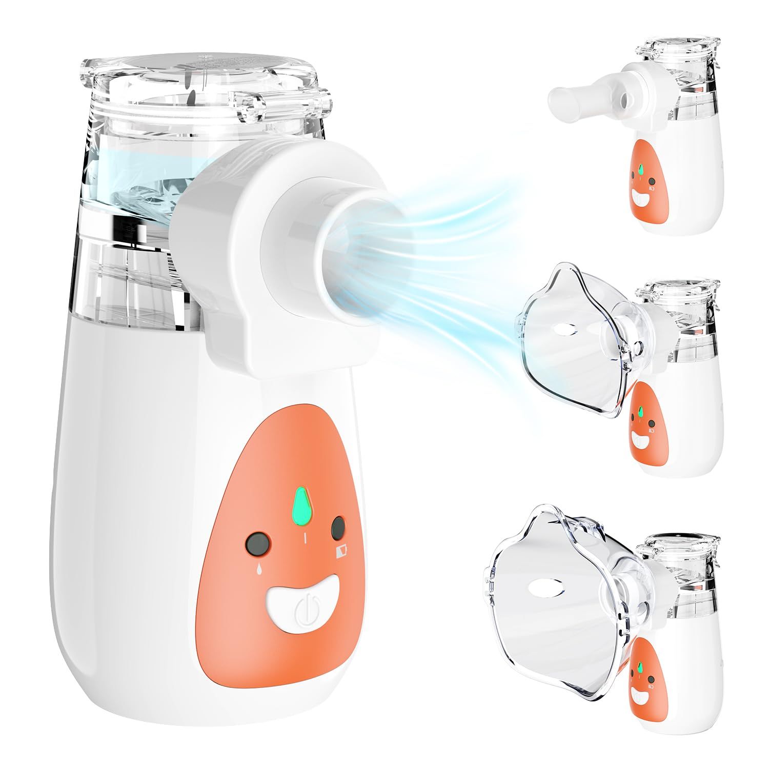 メディケン(MEDIKEN) ネブライザー 超音波メッシュ式 パワフル噴霧 クリーニングモード 静音 コンパクト 軽量 マスク（子供・大人用）とマウスピース付き ポーチ付き 収納袋付き 携帯便利 家