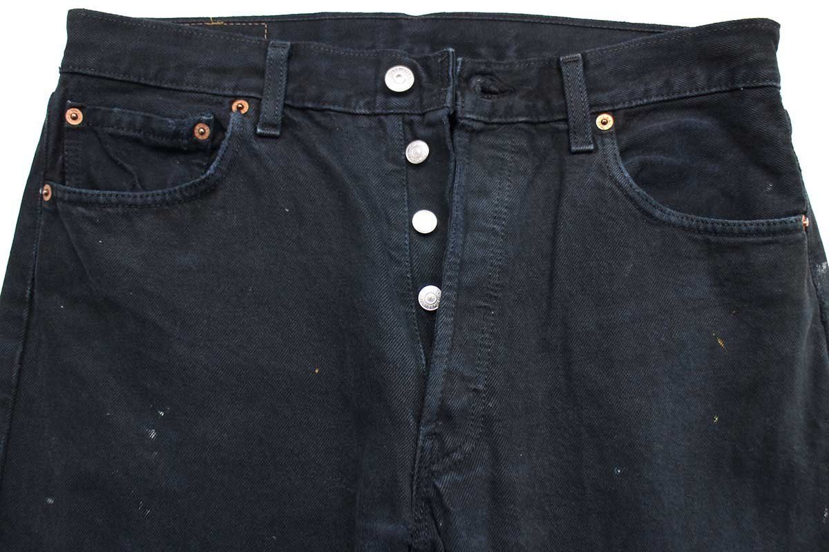 90s 英国製 Levi'sリーバイス 501 ペンキ飛び 後染め ブラック