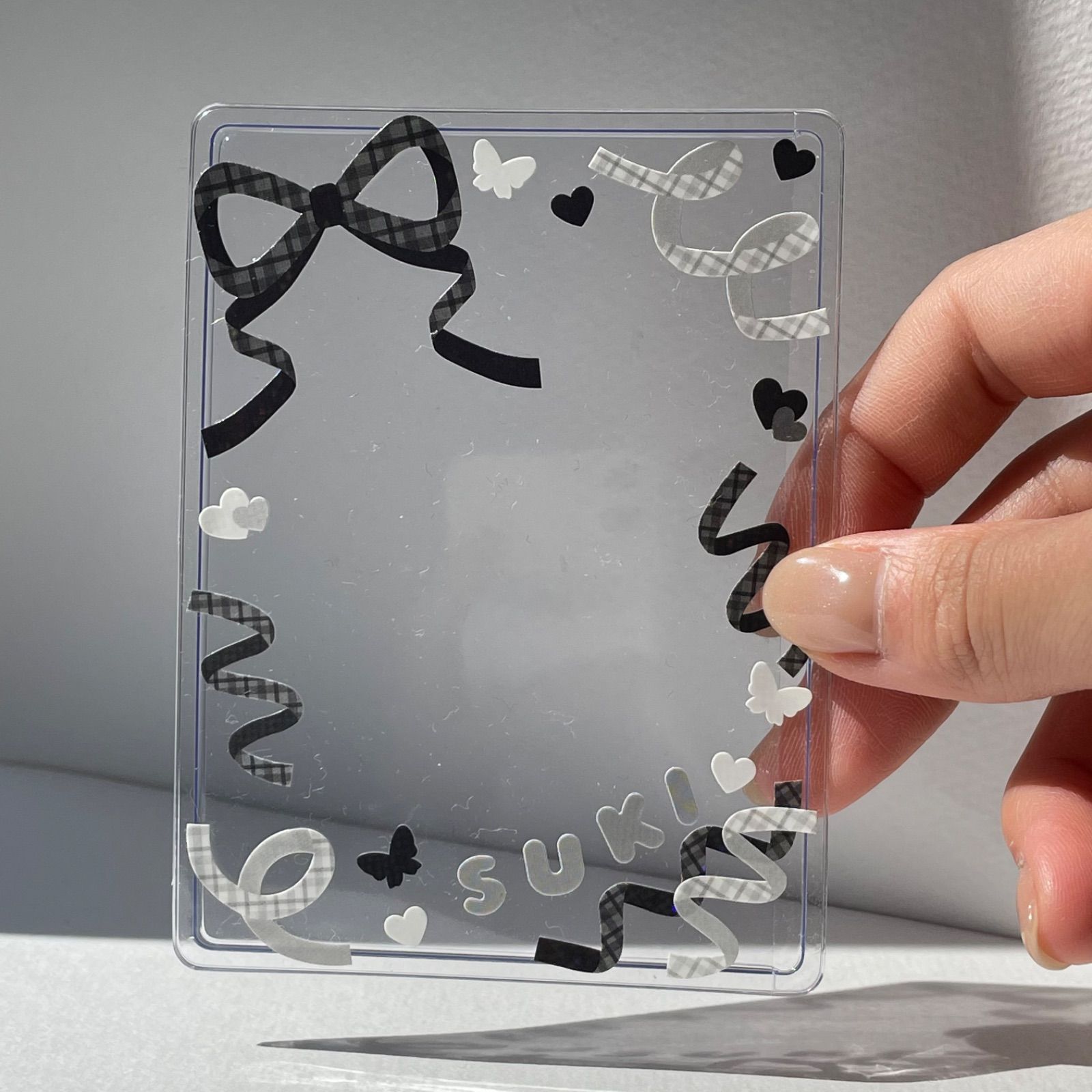 リボンシールトレカケース🎀 B8/韓国/デコ/硬貨ケース/シンプル - メルカリ