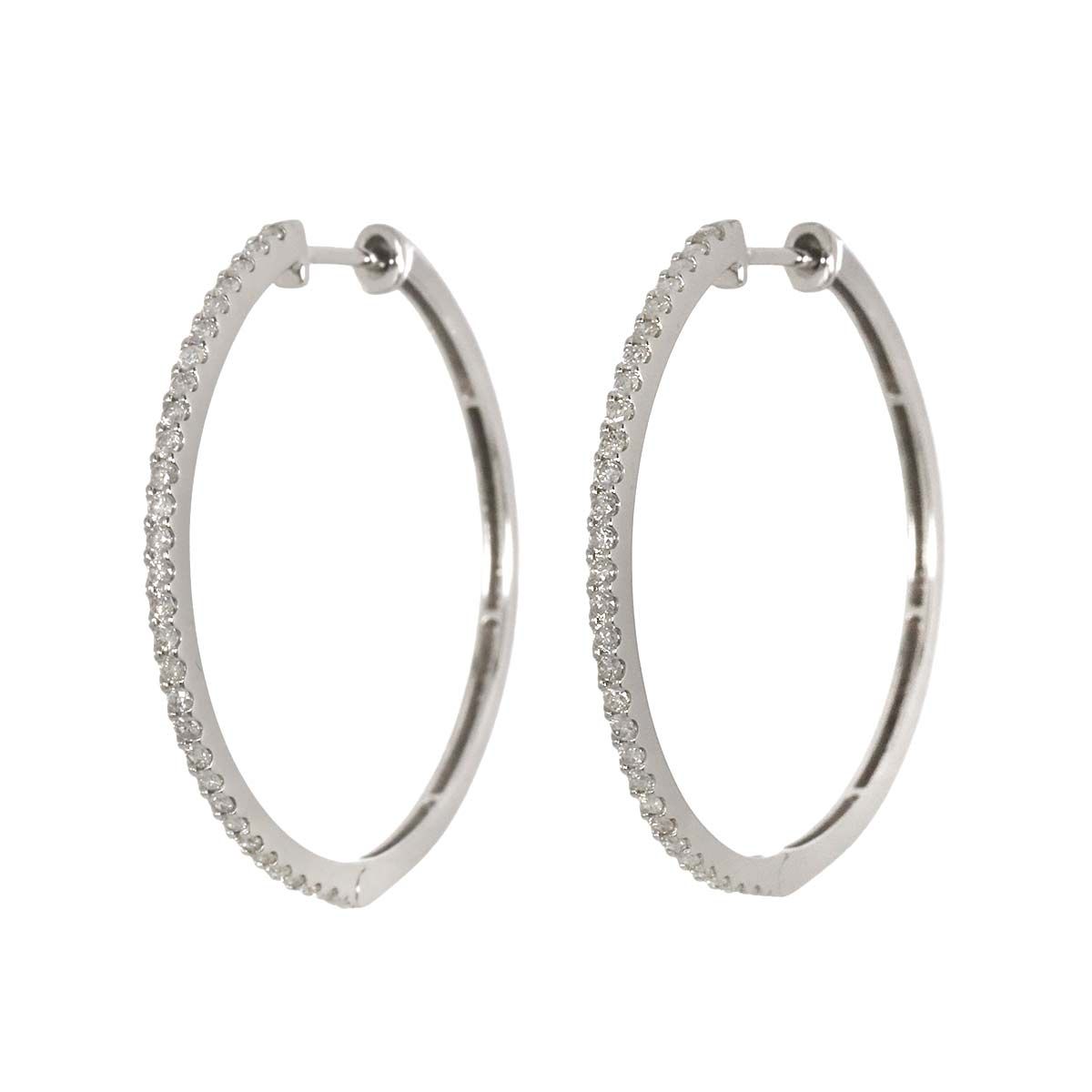 ダイヤ 0.25ct/0.25ct K14 WG ピアス ホワイトゴールド 585 Diamond