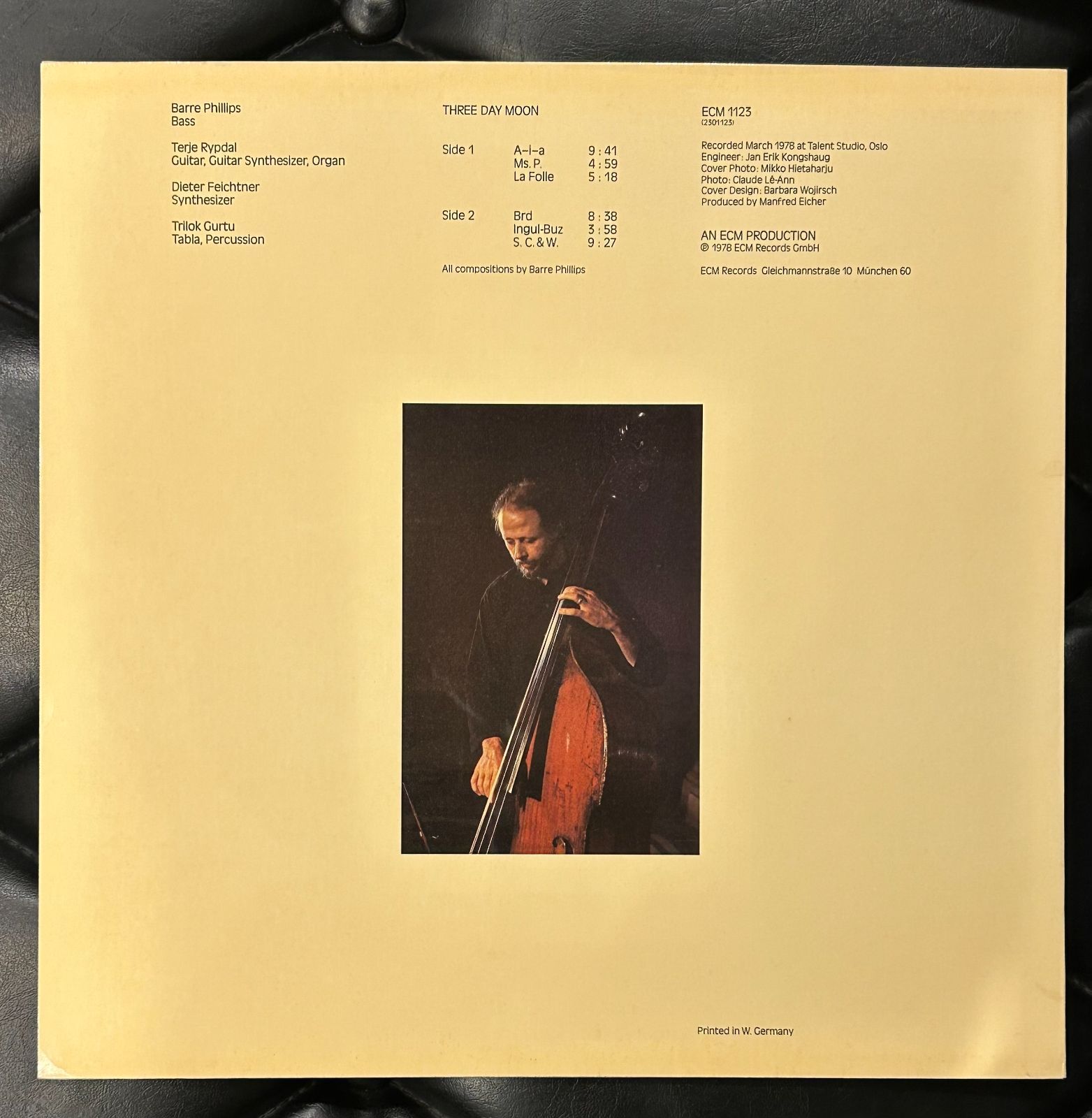 オリジナル・ドイツ盤レコード】Barre Phillips 「Three Day Moon 