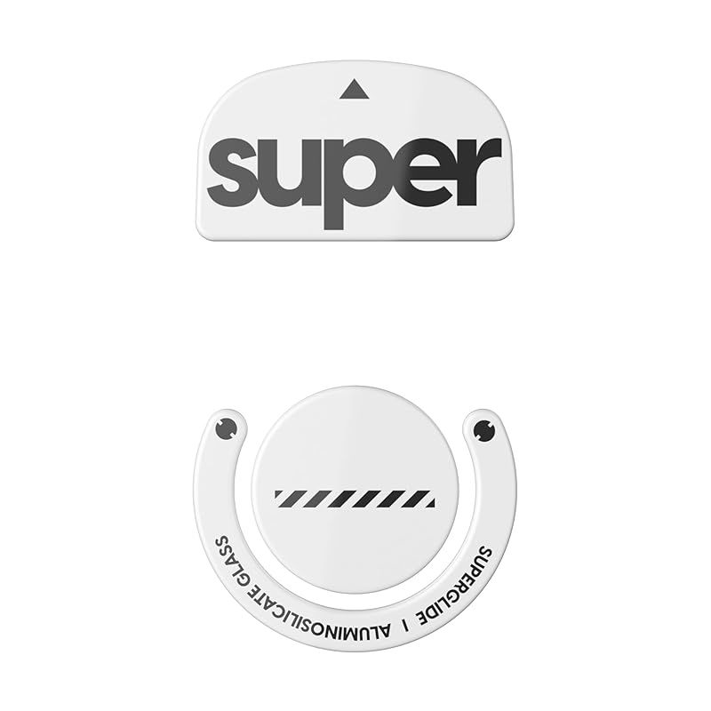 Superglide2(Type C) マウスソール for Logicool GPROX Superlight マウスフィート [ 強化ガラス素材 ラウンドエッヂ加工 高耐久 低摩擦 Super Smooth ] - White