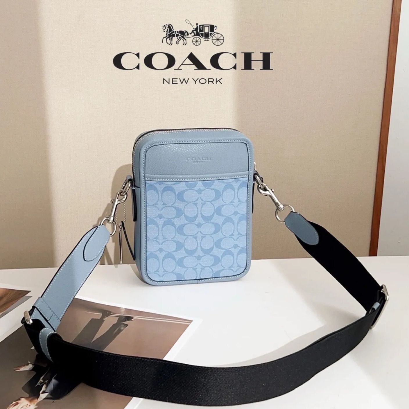 お歳暮・冬ギフト特集 2025 人気ランキング コーチ＊COACHバッグCG996ライトブルー クロス ショルダーバッグ バッグ