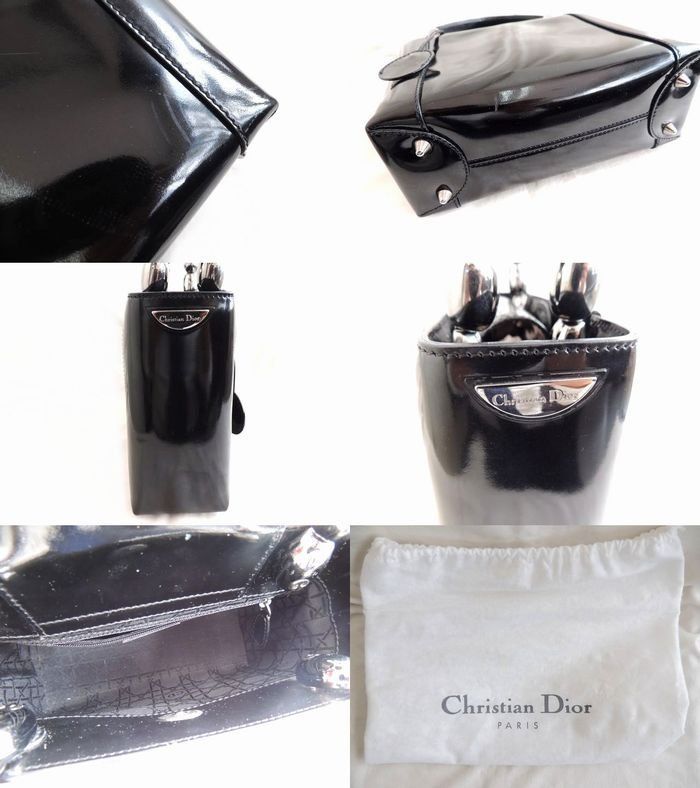 Christian Dior クリスチャン ディオール ハンドバッグ ■ マリスパール パテントレザー 黒 ブラック レディース MA-0030 □5H