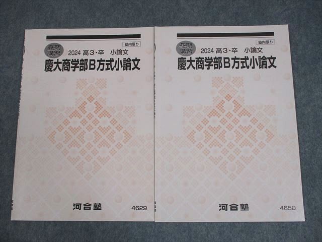 河合塾 慶應義塾大学 慶大文学部小論文 テキスト 2024 夏期/冬期 計2冊 004s0D 河合塾 慶應義塾大学 慶大商学部B方式小論文 テキスト 2024 夏期