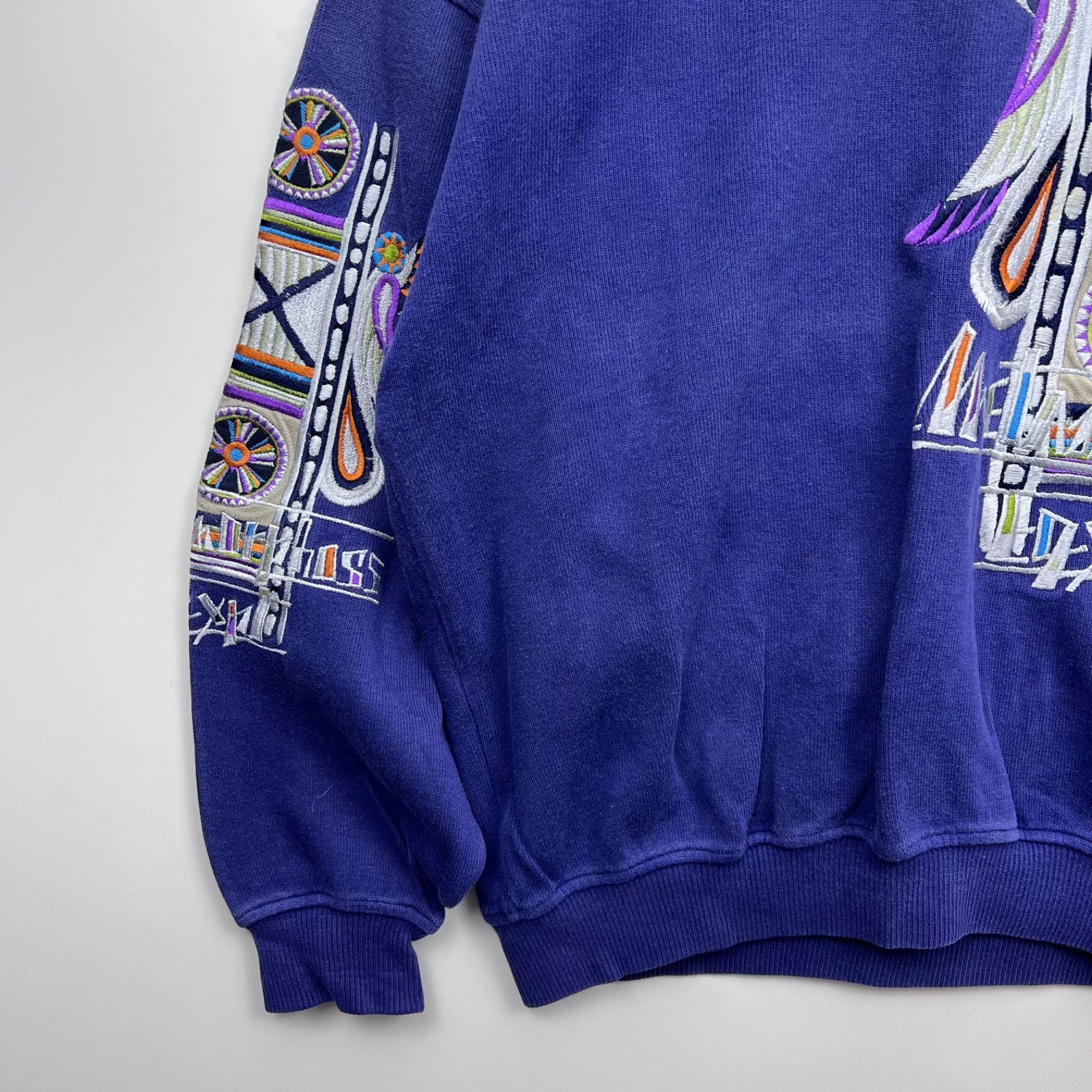 santafe 90s old geometry sweat shirts navy 04 XL サンタフェ