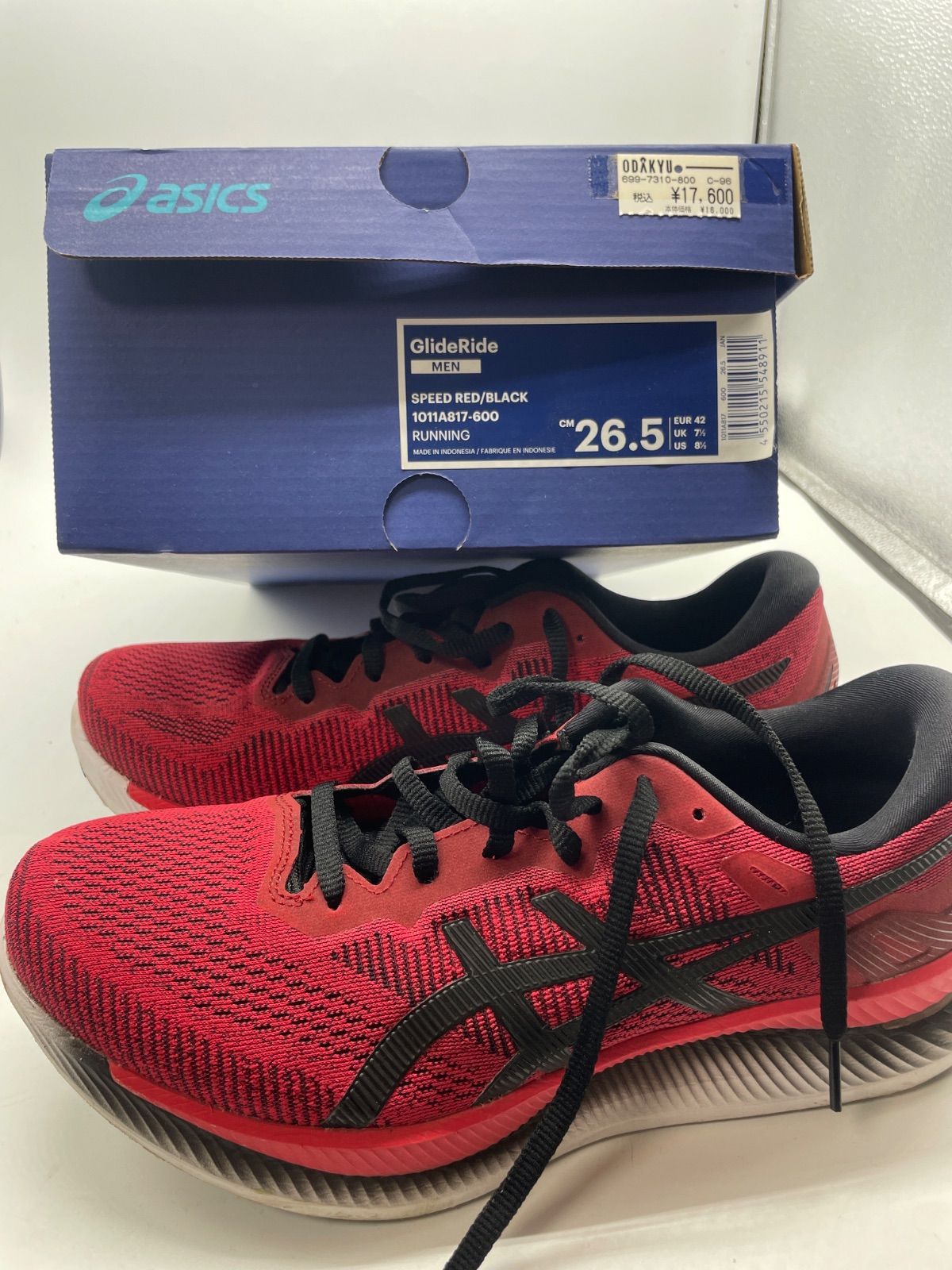 美品　ASICS アシックス GlideRide ランニングシューズ　26㎝ ASICS アシックス GlideRide 26.5cm ランニングシューズ レッド