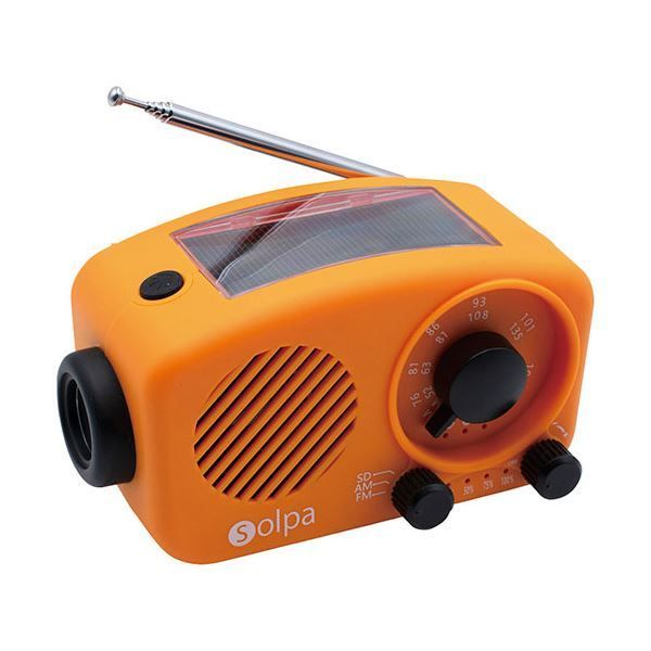 Solpa 手回し ソーラー蓄電ラジオ チャージオ ミニ 11.7×6.7×6.7cm C6015567
