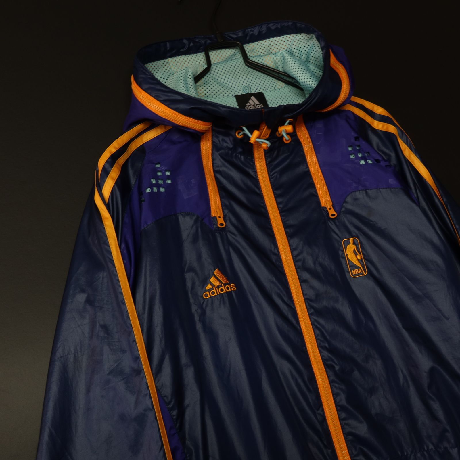 人気希少 US古着☆adidas アディダス ナイロンパーカー NBA IDEAL 