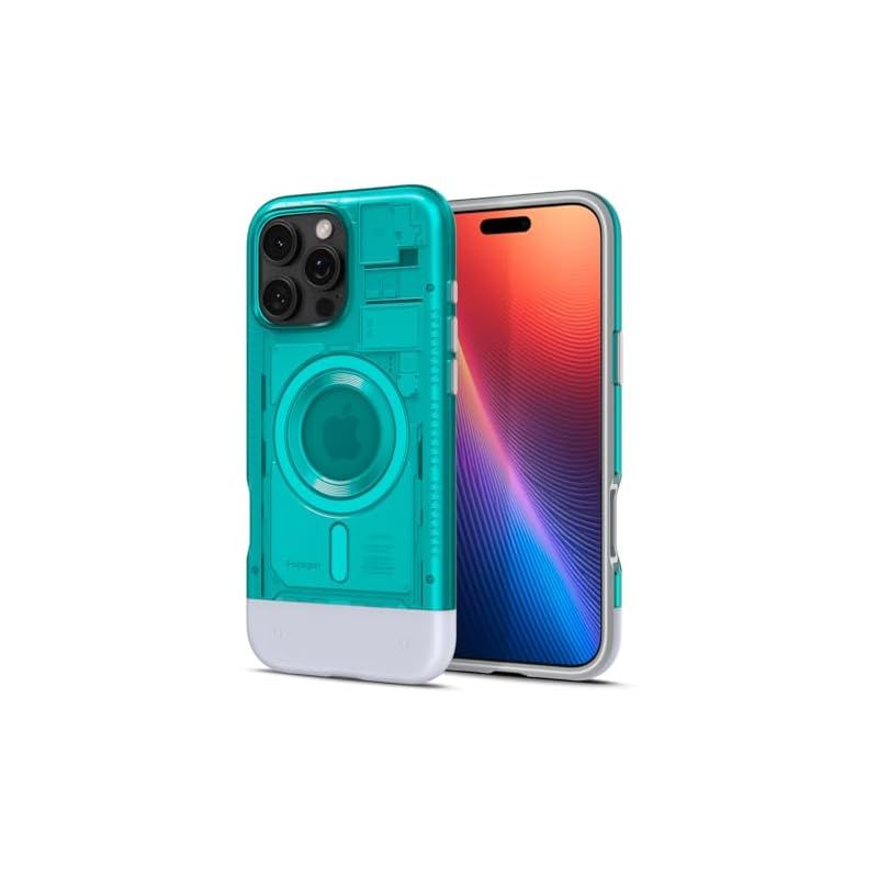 Spigen iPhone 16 Pro Max ケース MagSafe対応 マグネット搭載 米軍MIL規格 クラシック・C1・マグフィット ACS08019 (ボンダイ・ブルー)