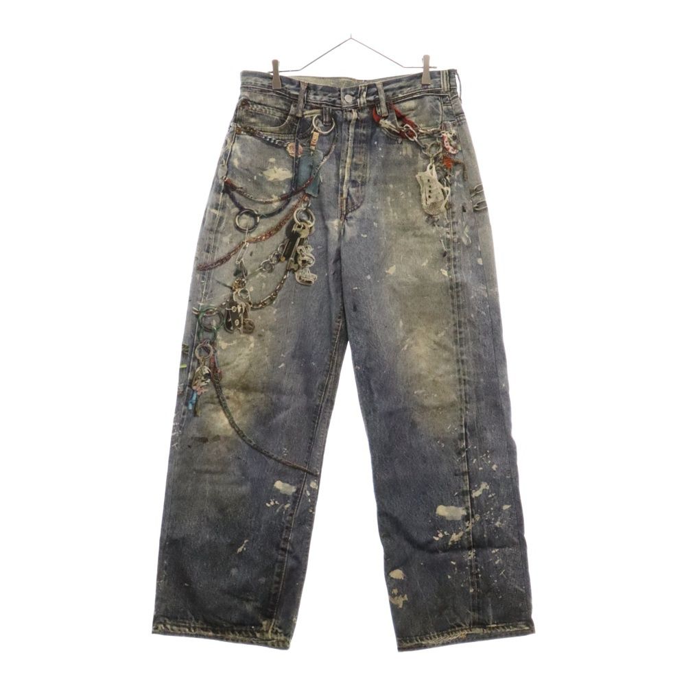 Acne Studios (アクネ ストゥディオズ) 24SS トロンプルイユキーチェーンプリントバギーデニムパンツ デニムパンツ FN-MN-TROU001020 インディゴ