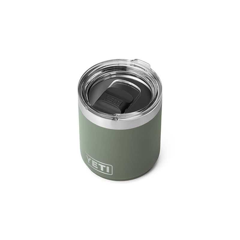 YETI Rambler 10オンス 積み重ね可能 ローボール 2.0 真空断熱 ステンレススチール マグスライダー蓋付き キャンプグリーン 0