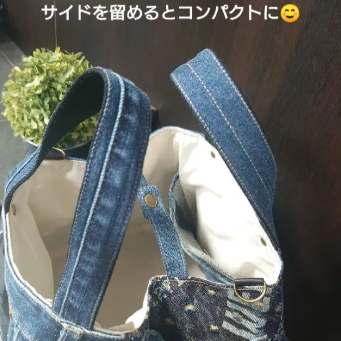 No.226-②【DENIM✖️スクエアころりんバッグ❤️】デニムリメイク