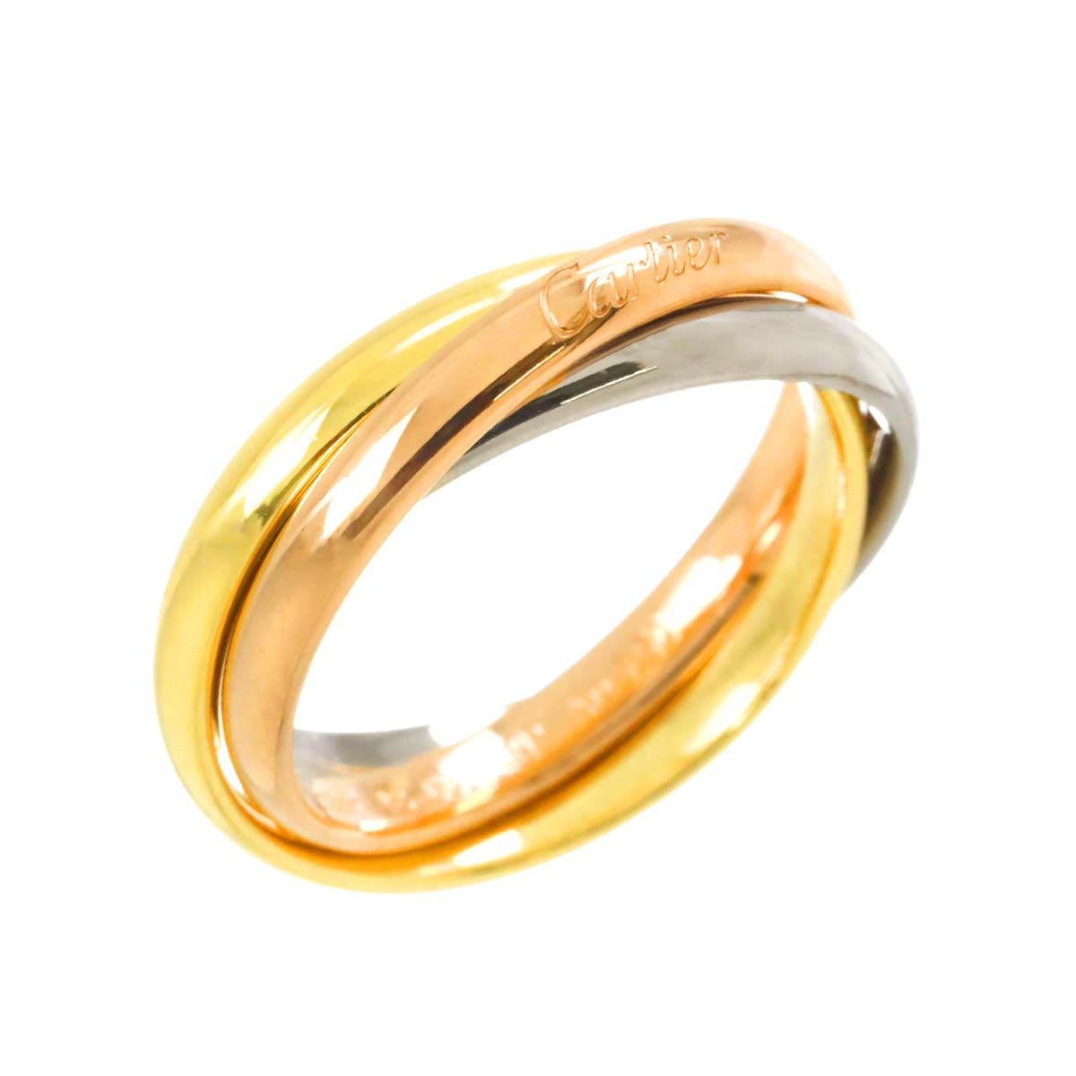 カルティエ Cartier トリニティ スモール #48 リング K18 YG WG PG 3連