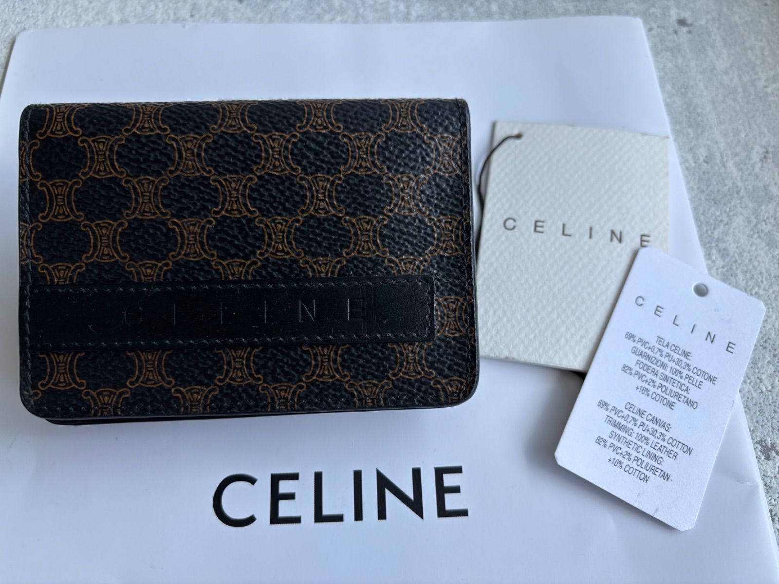 CELINE ブラックマカダム柄 カードケース