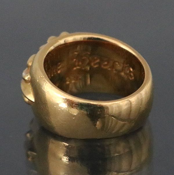 22k ゴールドクロス　リング　 13号 CHROME HEARTS クロムハーツ フローラル クロス リング GOLD 22K