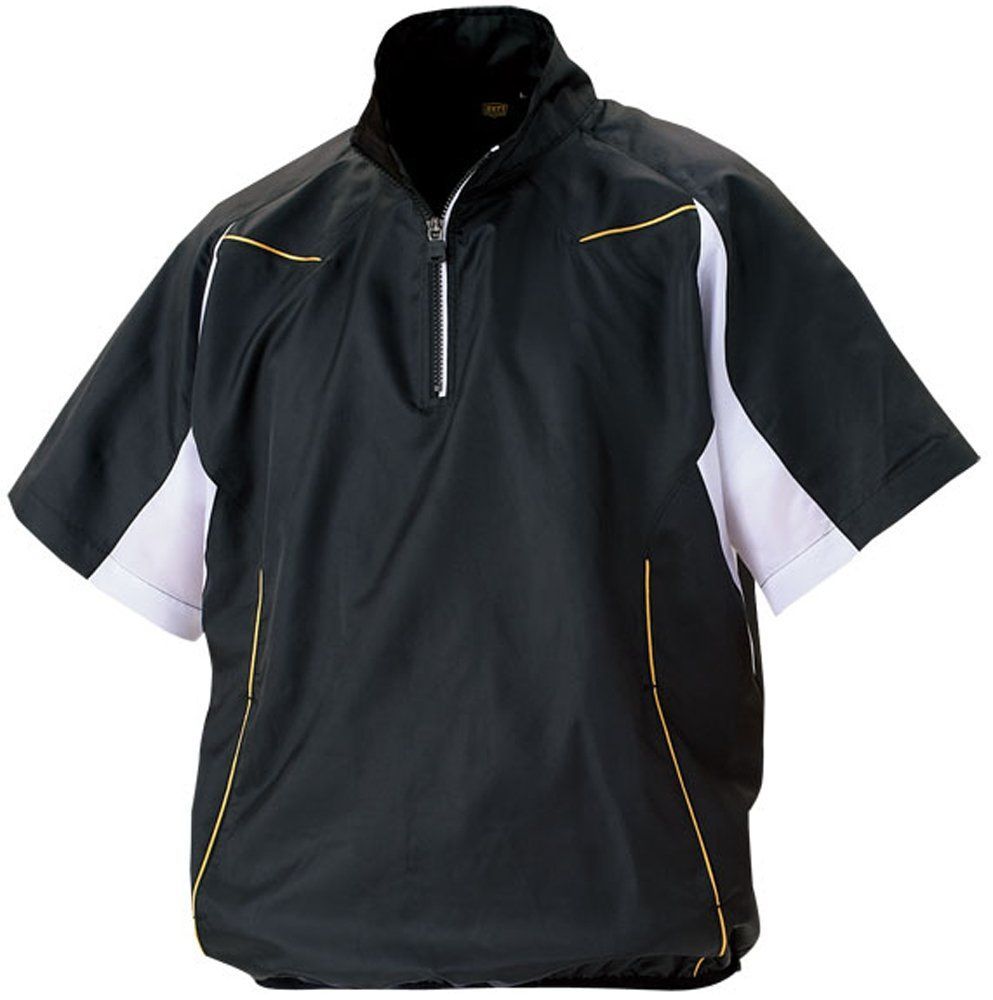 Size M_Color ブラックXホワイト 1911 ゼット ZETT 野球 ハーフジップジャンパー 半袖 ハーフジップ BOV515H ブラック|ホワイト M