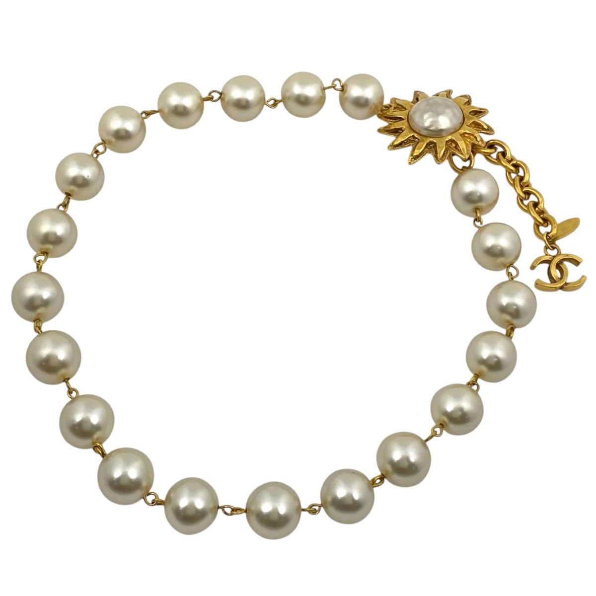シャネル CHANEL フェイクパール デザイン ネックレス ココマーク  