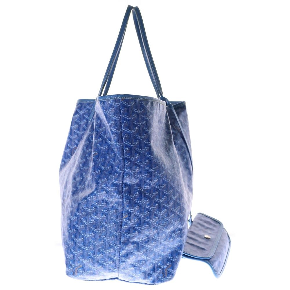 GOYARD (ゴヤール) サンルイGM ブルー PVC×レザー トートバッグ