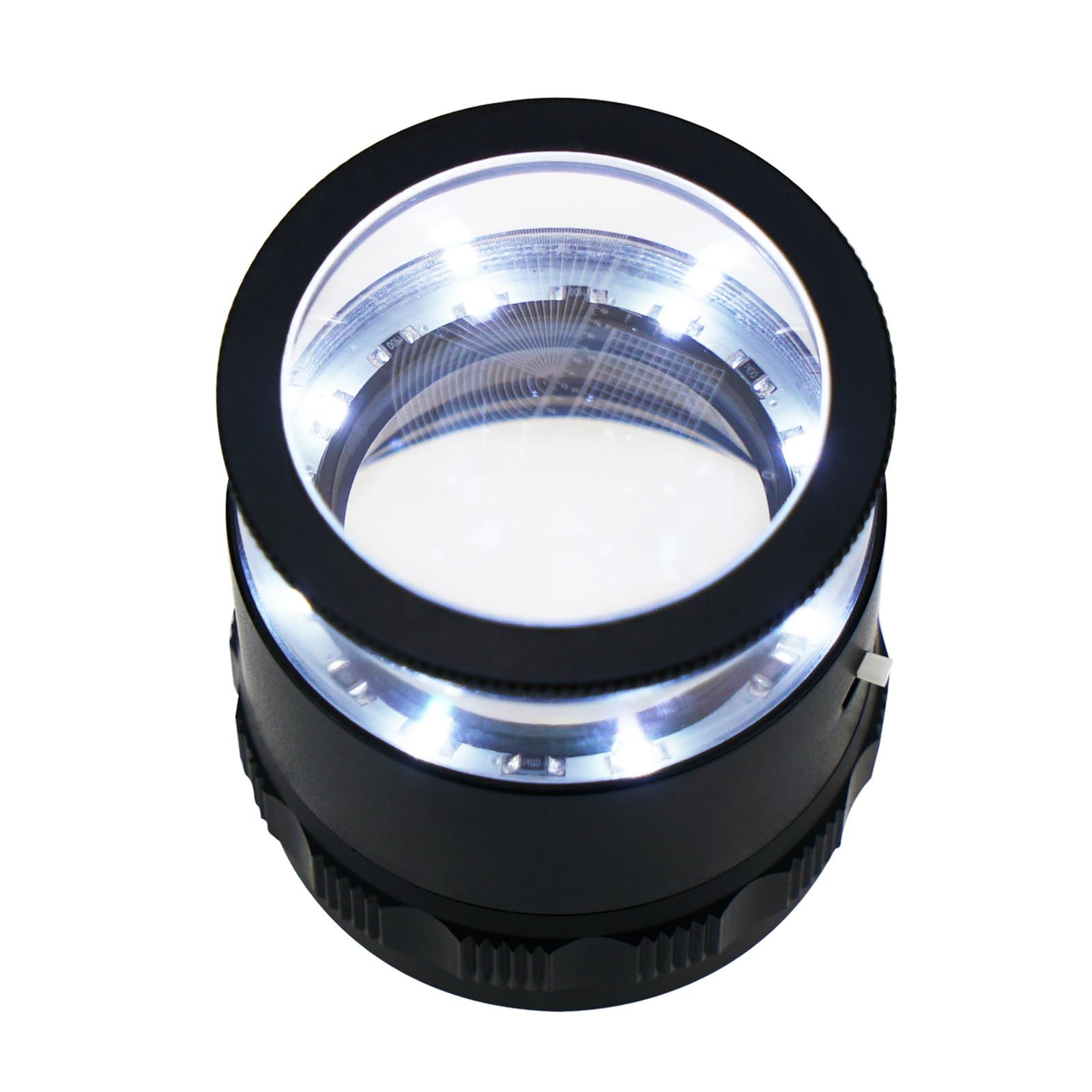 【新着商品】TEKCOPLUS 10X スケールルーペ 10倍 携帯用 LEDライト付き拡大鏡 25mm 最小目盛0.1mm 日本語説明書付き