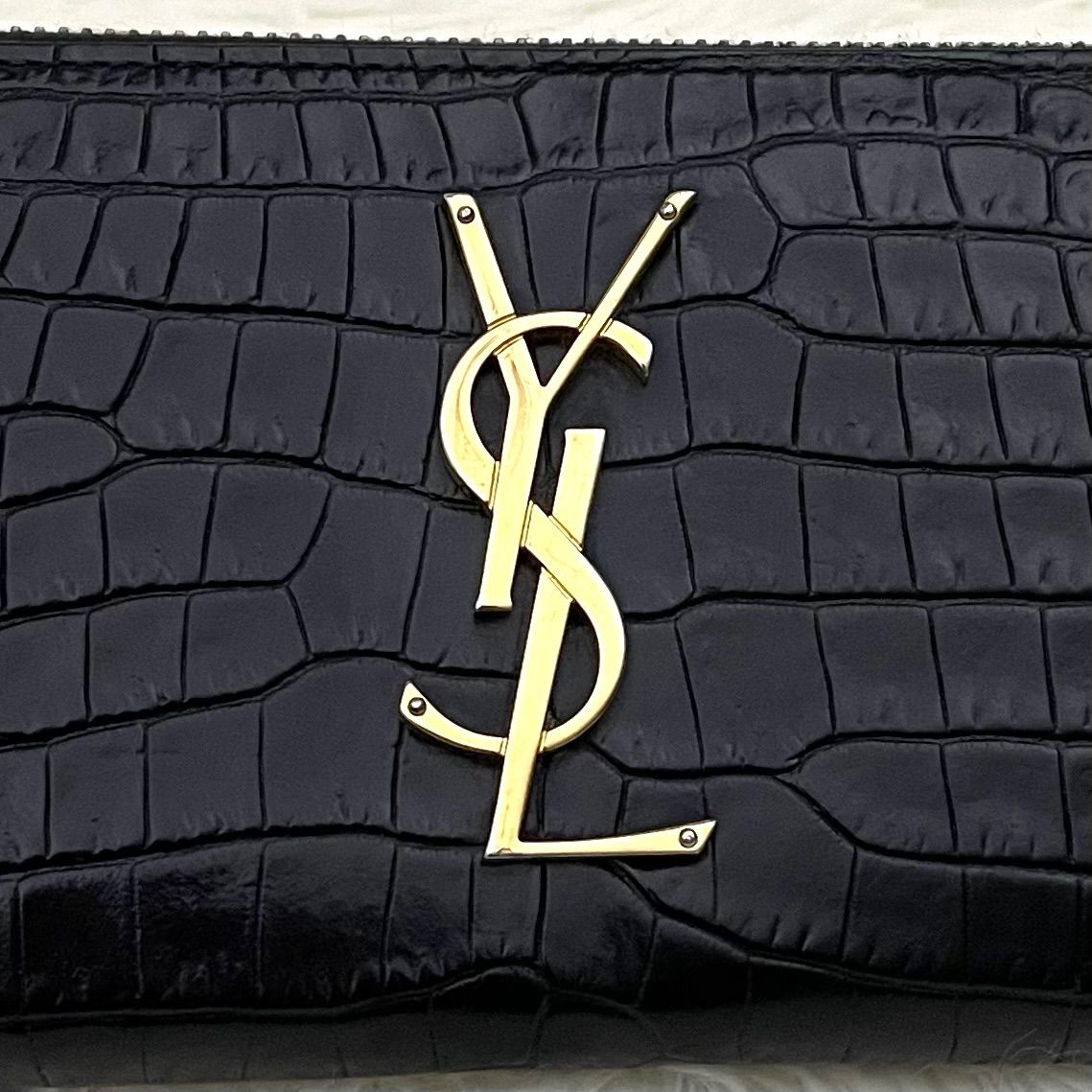 ⭐️極美品⭐️　サンローラン　YSL カサンドラ　クロコ型押し　マネークリップ サンローラン YSL カサンドラロゴ クロコ型押し マネークリップ