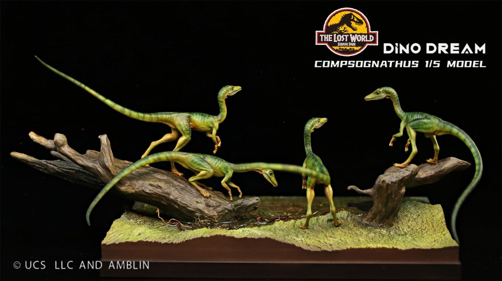 通販でクリスマス 1/5 4点セット DREAM DINO サイズ 肉食 小型 コンプソグナトゥス 生き物・恐竜
