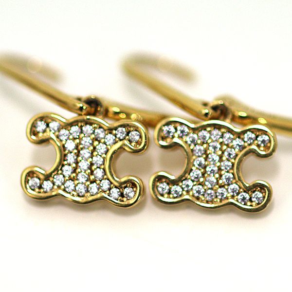 セリーヌ CELINE トリオンフロゴピアス メタルゴールド【中古】Aランク  