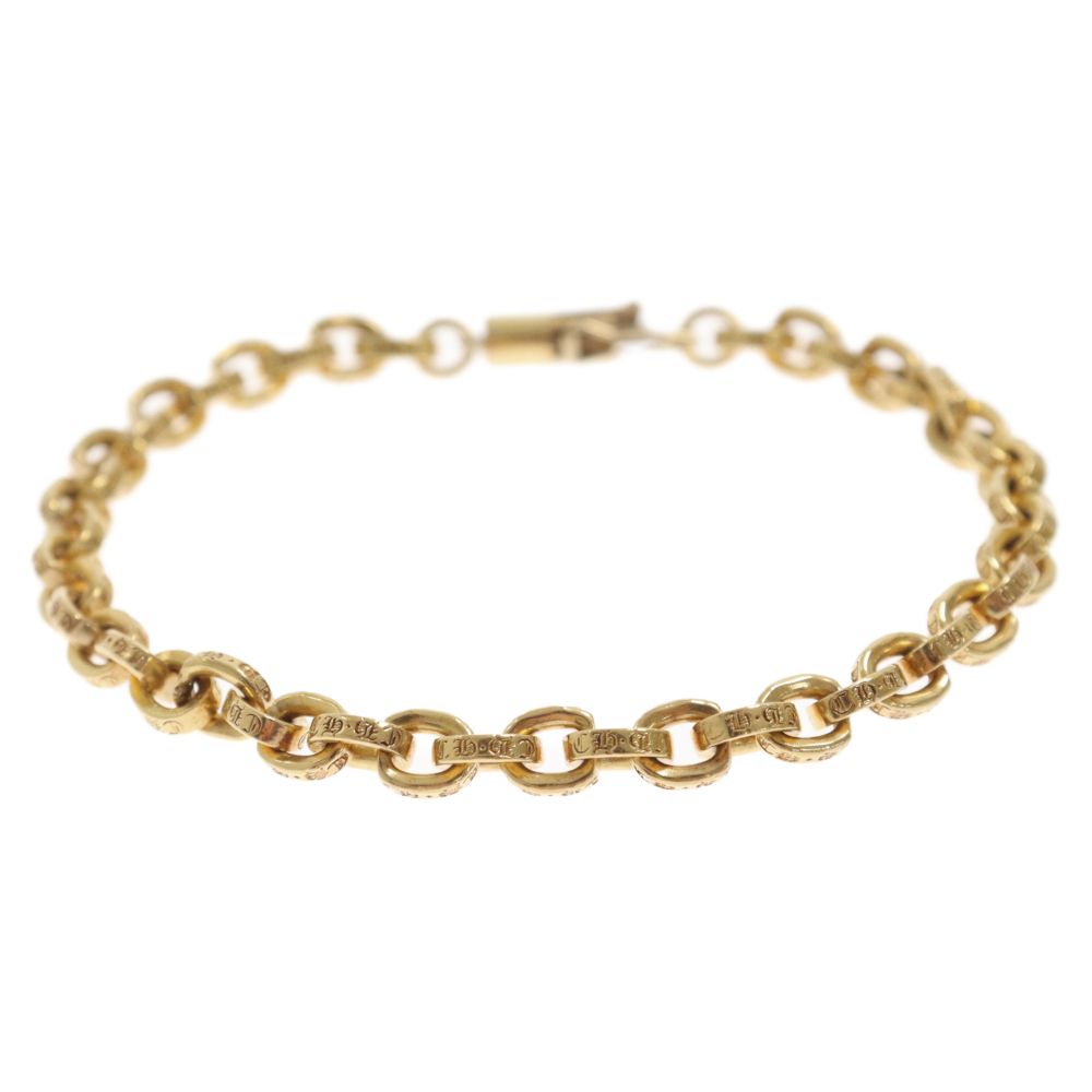 CHROME HEARTS (クロムハーツ) 22K PAPER CHAIN ペーパーチェーン ブレスレット ゴールド 7inch