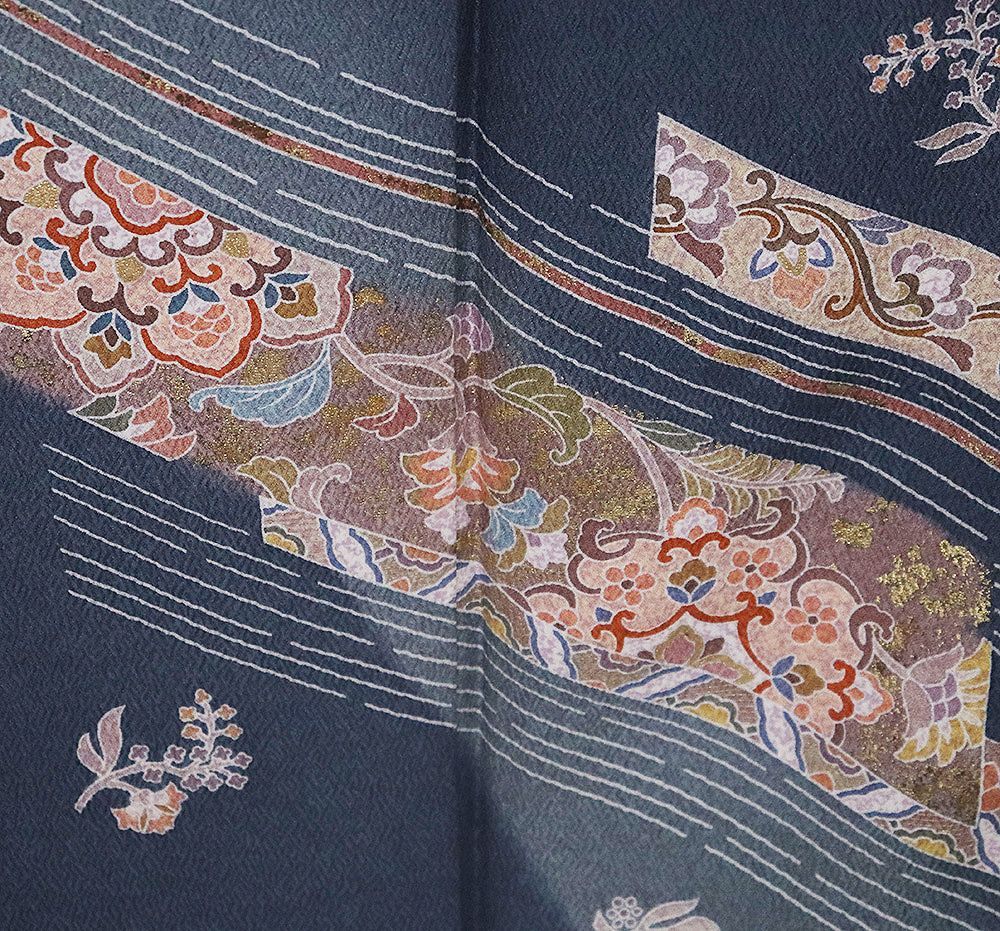 未使用 訪問着 グラデーション金銀唐草模様 正絹 刺繍訪問着【淡いグリーン 唐草模様】 [220222-ho-2] - ￥126,500