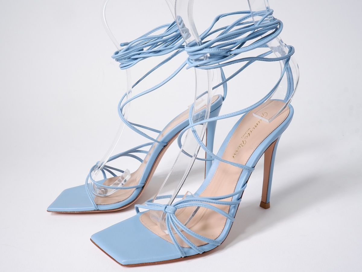 Gianvito Rossiジャンヴィトロッシ ストリング スクエアトゥ 105mmヒール サンダル 36.5 LFWA78309