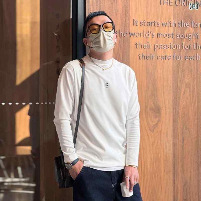 [3XL 160 Jin-17]メンズ ファッション 服 男性用 オシャレ シンプル 大人 かっこいい 大きいサイズ ストリート 紳士服 刺繍入り ベルベット 長袖 T シャツ 秋冬 無地 ハーフ タートルネックシャツ  メンズ ファッション 春夏 秋冬 かっこいい オシャレ モテ