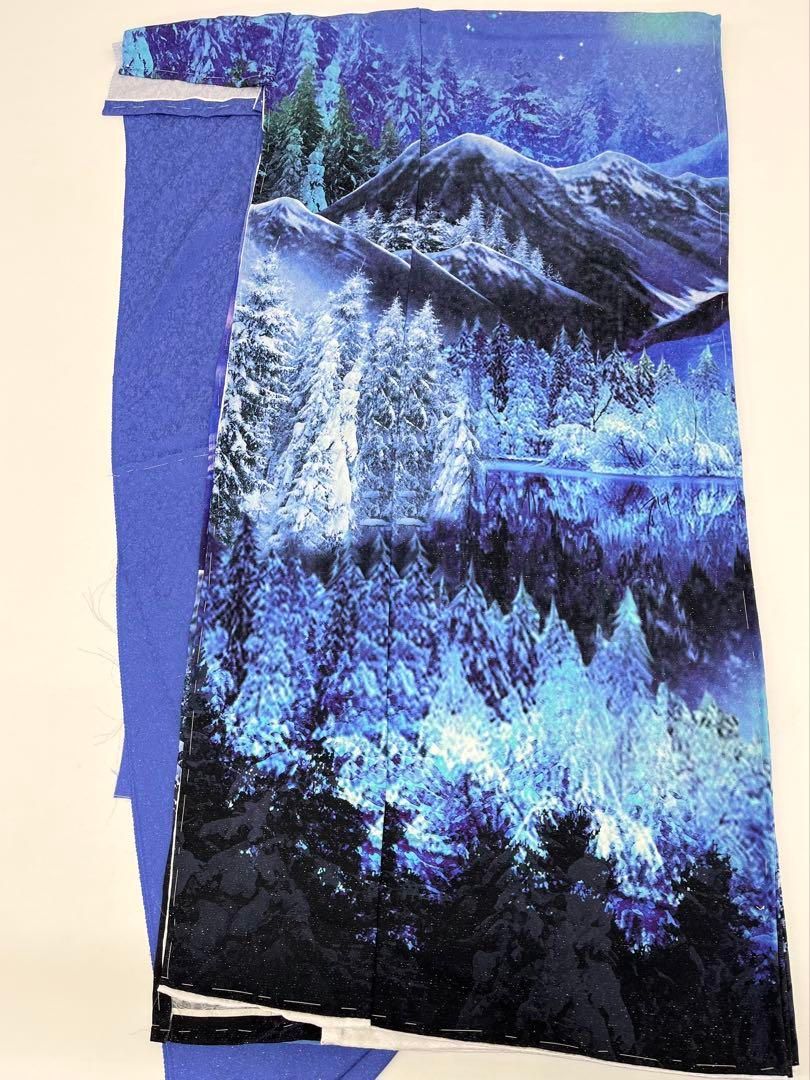 金糸 銀彩 大輪 訪問着 仮絵羽 未仕立て品 正絹 八掛付 舞台衣装 大衆演劇 訪問着 未仕立て品 仮絵羽 銀通し オーロラ 正絹 八掛付き 大衆演劇