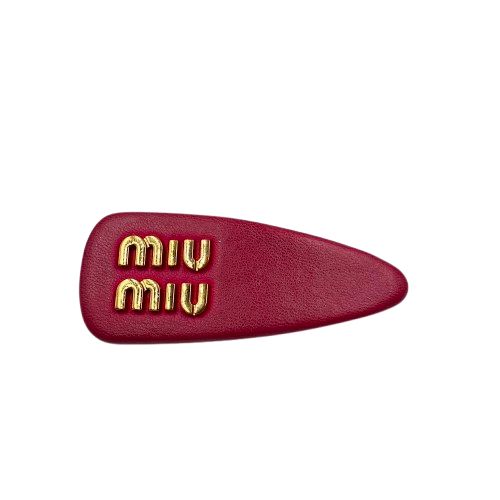 MIUMIU ミュウミュウ バレッタ ピンク ロゴ