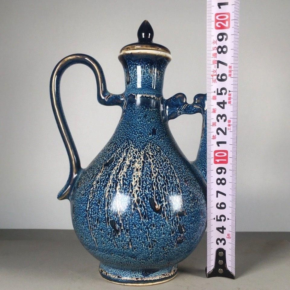 清乾隆 鈞窯鈞藍窯変釉執壺 徳利 装飾品 工芸品