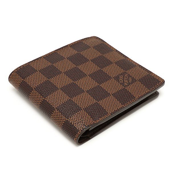 ルイヴィトン マルコ 二つ折り財布 ダミエ 男女兼用 イニシャル無 ルイヴィトン ダミエ マルコ二つ折り財布シリアルナンバーあり