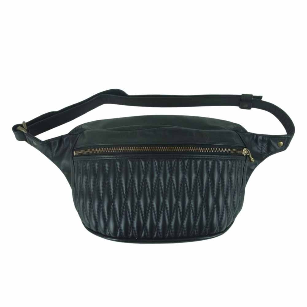 バックドロップ レザーズ BACKDROP Leathers DIA WAIST BAG レザー ウエスト バッグ ショルダー ブラック系【中古】