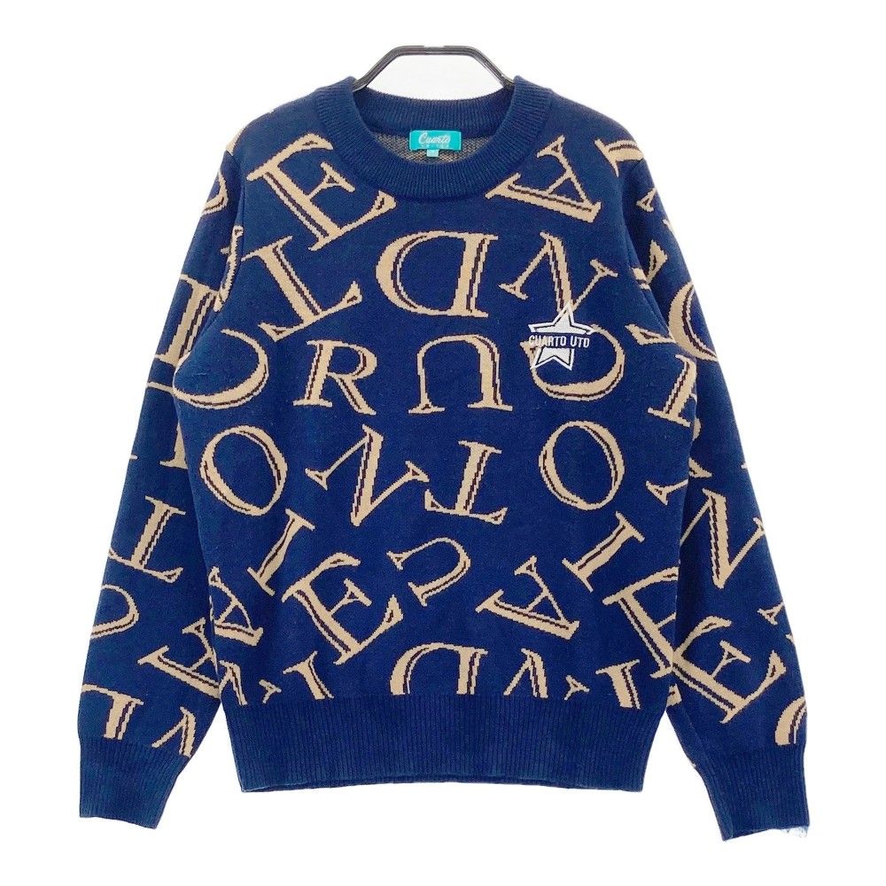 CUARTO UNITED クアルトユナイテッド セーター ニット Vネック 超美品クアルトユナイテッド セーター レッド×白 ニコちゃん