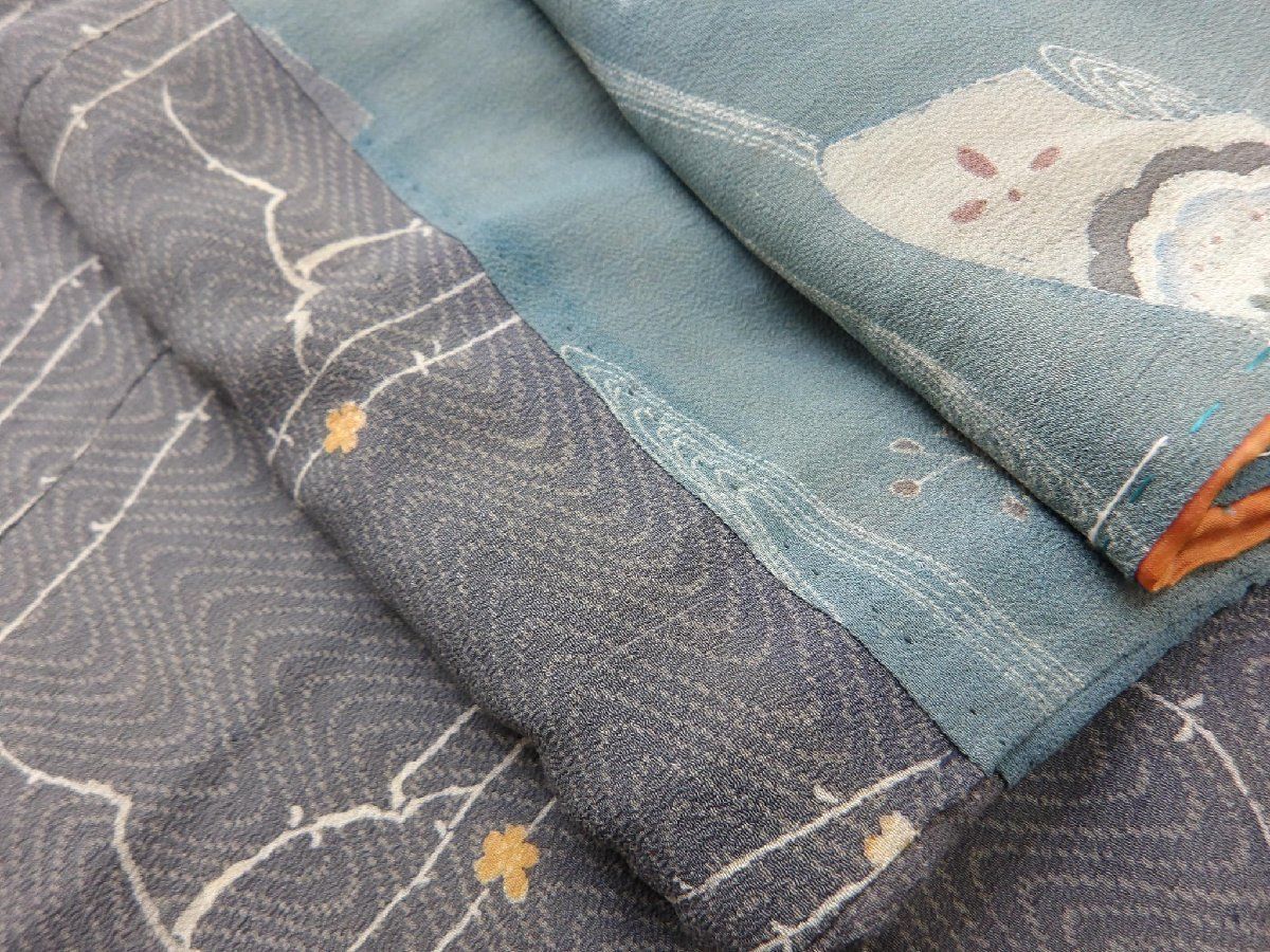  P 40424 江戸縮緬 子ども着物 古布古裂 k 着物 着物ドレス 着物 浴衣 和小物