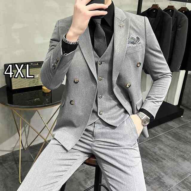 4XL メンズ ファッション 服 男性用 オシャレ シンプル 大人 かっこいい 大きいサイズ ストリート 紳士服 スーツ ビジネス カジュアル フォーマルスーツ ダブルブレスト スーツ