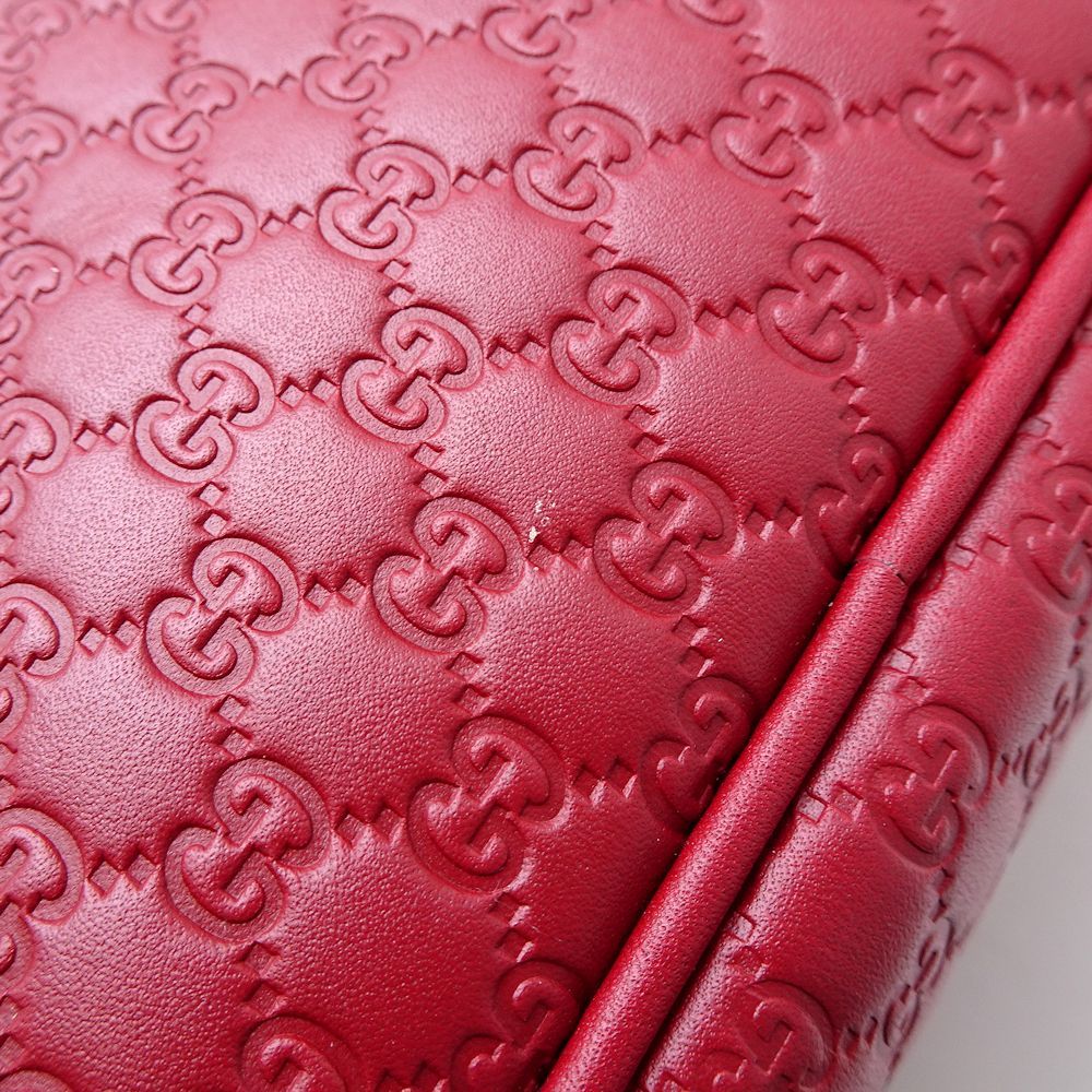 GUCCI ハンドバッグ マイクロ グッチシマ レザー レッド 449663
