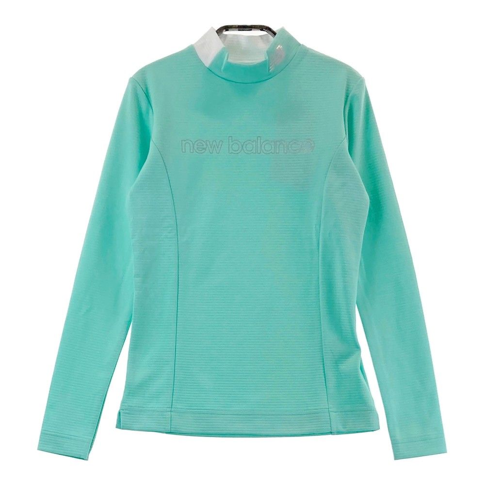 サイズ：0 NEW BALANCE GOLF ニューバランス 2023年モデル ハイネック 長袖Tシャツ ロゴプリント  ブルー系 [240101383090]# ゴルフウェア レディース ストスト