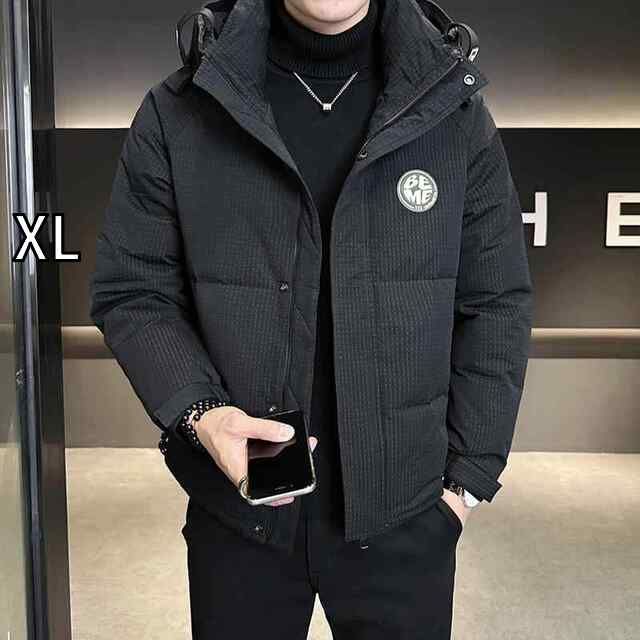 [XL]秋冬 コーデ メンズ  服 シンプル ファッション オシャレ 大人 かっこいい 大きいサイズ ストリート 紳士服  ダウン ジャケット フード付き 厚手 カジュアル ウィンタージャケット