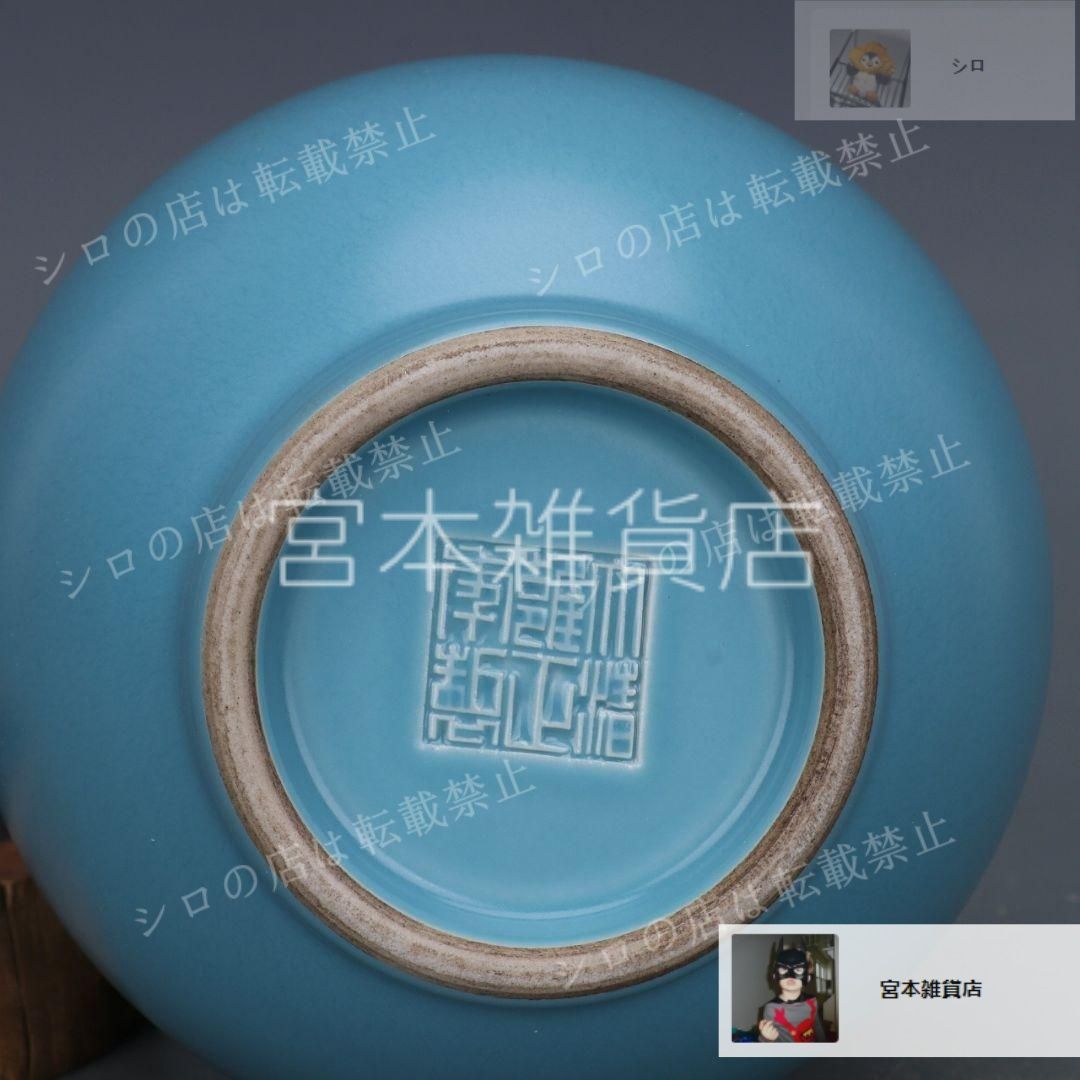 清雍正汝釉天青色玉壺 景徳鎮 陶磁器 装飾品 現代工芸品 美術品 置物 清雍正汝釉天青色玉壺 景徳鎮 陶磁器 装飾品 現代工芸
