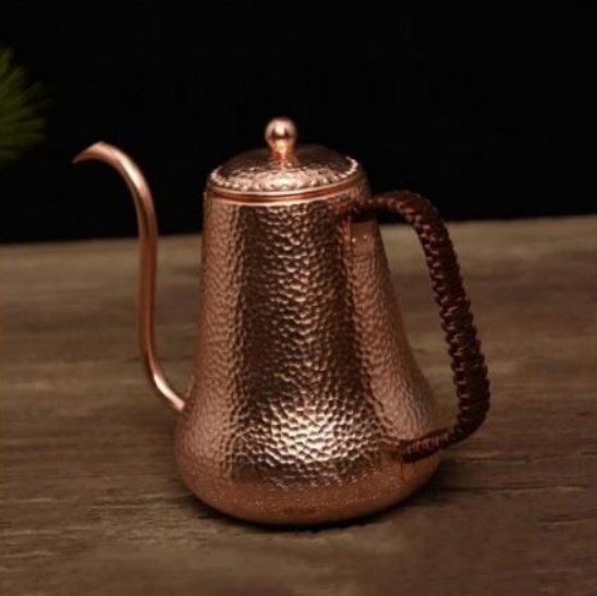 純銅コーヒーポット制コーヒー器具銅イメージ紫銅ハンマー紋コーヒーポット細口ポットコーヒーポット900ML