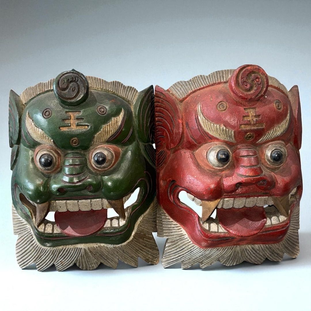 お面　魔除け　手彫り　チベット仏教 チベット仏教【マハーカーラ】木彫り お面 仮面 魔除け - メルカリ