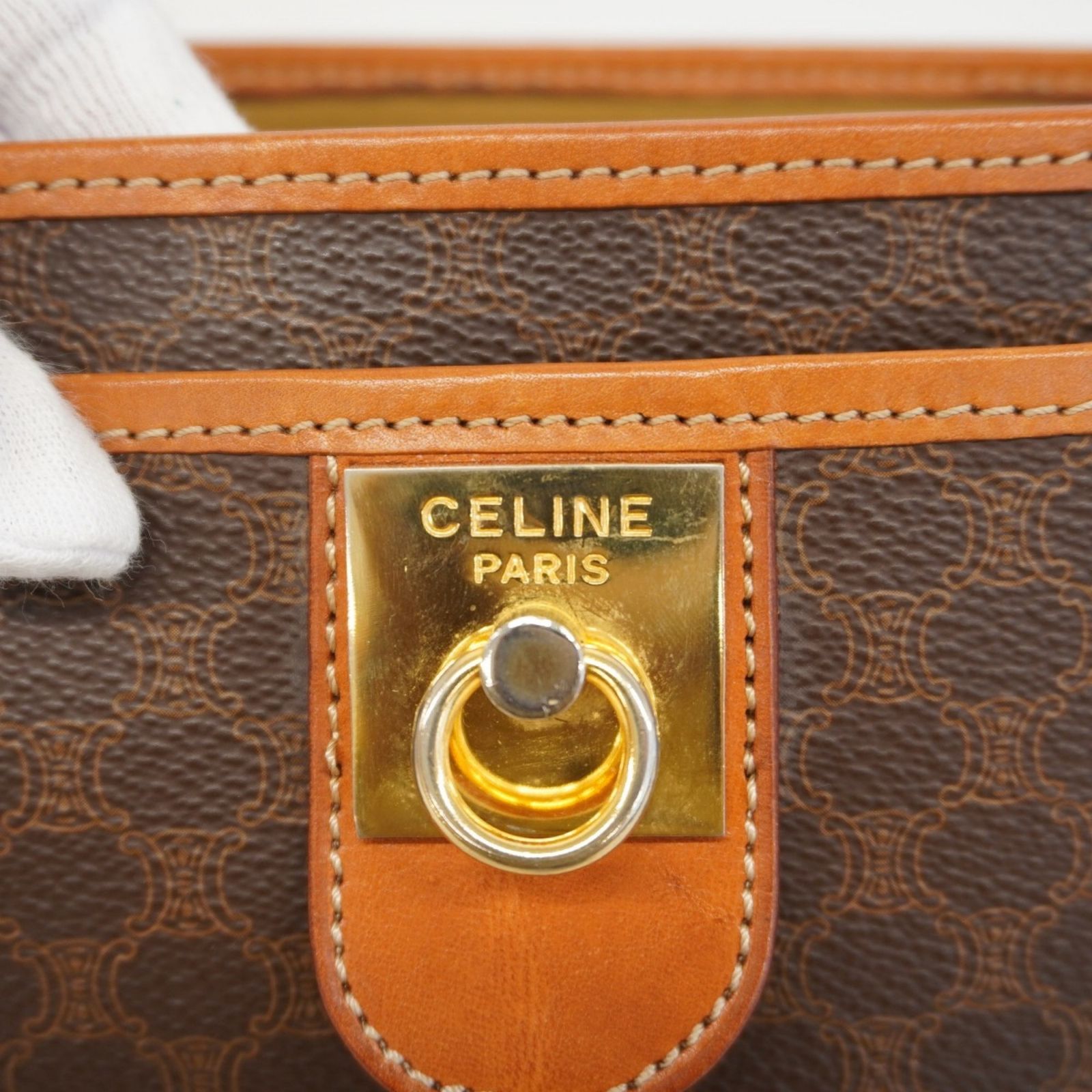 セリーヌ Celine セリーヌ クラッチバッグ マカダム ブラウン メンズ レディース DECORATOM_COM_BR