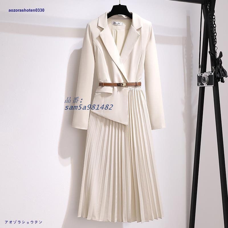 ドレス フォーマル フォーマルスーツ ワンピーススーツ レディース サイドプリーツワンピース 入園 ワンピース 入学 卒業 長袖 きれいめ スーツ セミフォーマル am5a981482