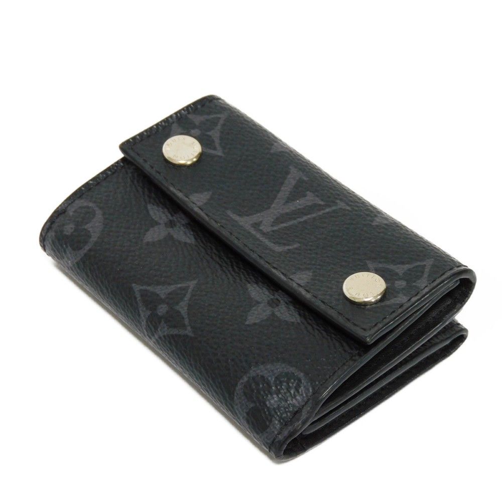 LOUIS VUITTON ルイ・ヴィトン ディスカバリー・コンパクトウォレット LVロゴ フラワー Wホック ブラック スナップボタン モノグラム エクリプス ノワール 三つ折り財布 M67630