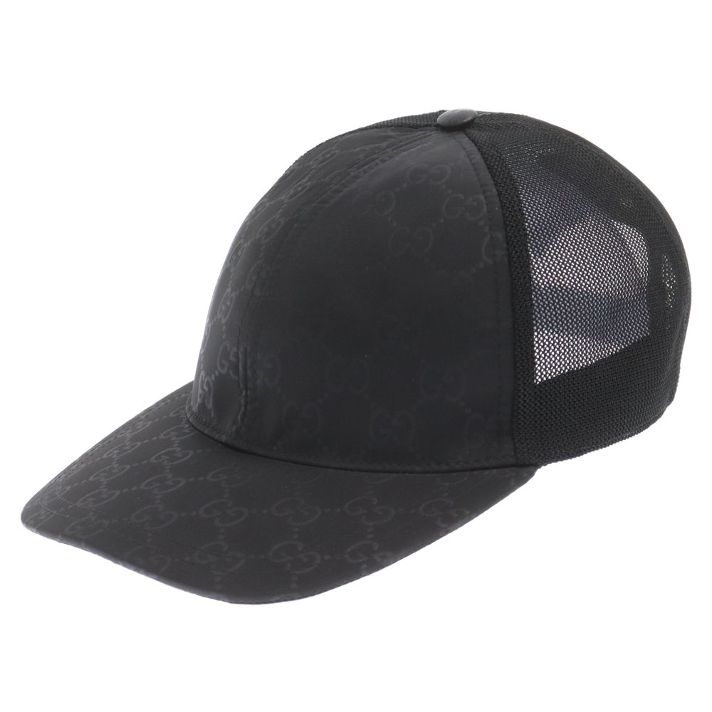 Gucci ブラック 58 M GGパターン　メッシュ キャップ Gucci ブラック 58 M GGパターン メッシュ キャップ GUCCI