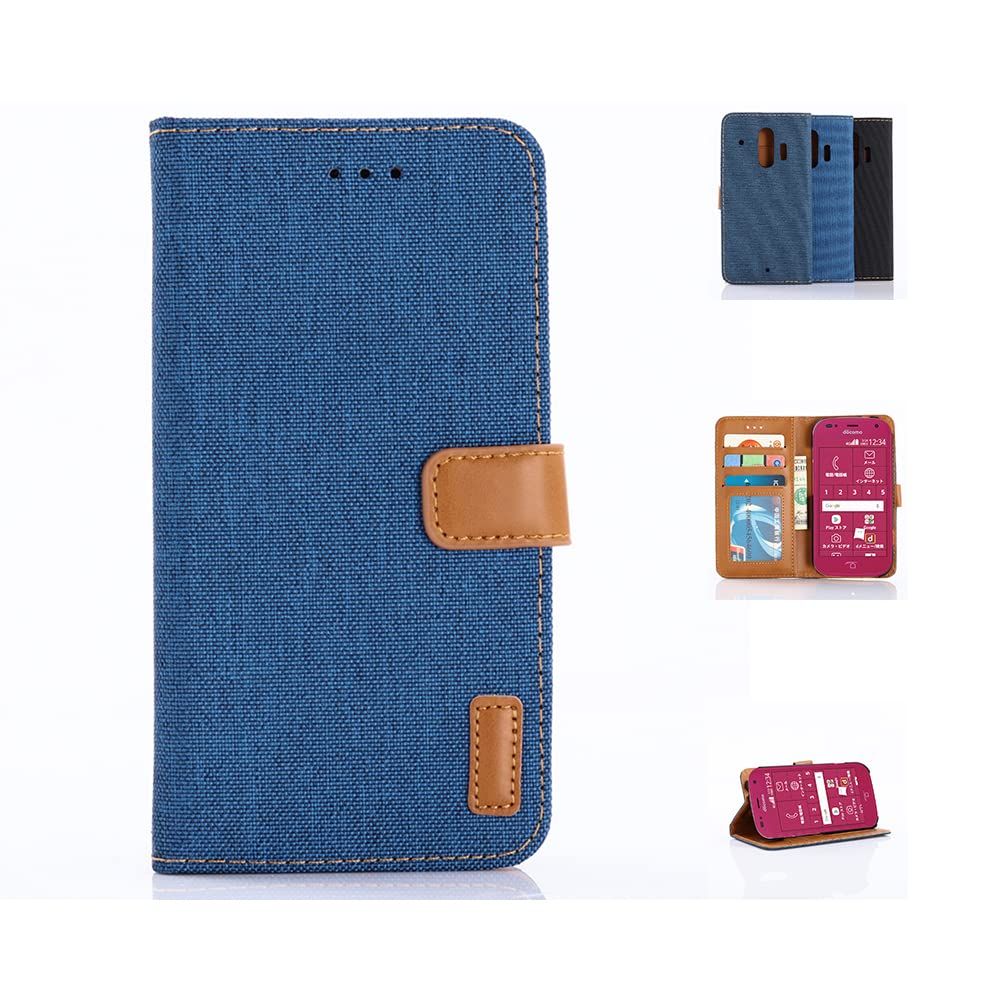 for らくらくスマートフォン F-42A | らくらくスマートフォン me F-01L ケース スタンド機能 ケース オックスフォード布 ケース ICカード収納 ケース カード収納 ケース 背面カード収納 ケース 左と右の電話ケースを反転 防水と